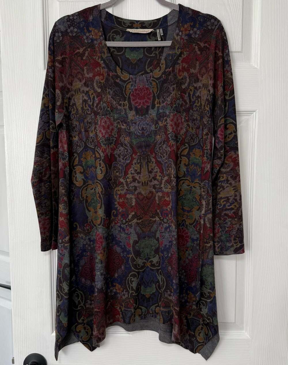 Soft Surroundings Women's Floral Knit Long Sleeve Tunic Size Medium